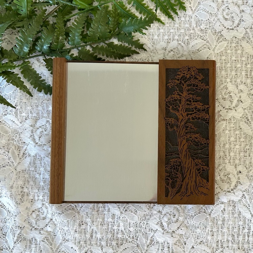 Vintage 1980’s Laserwood Inc. Wooden Memo Pad Holder